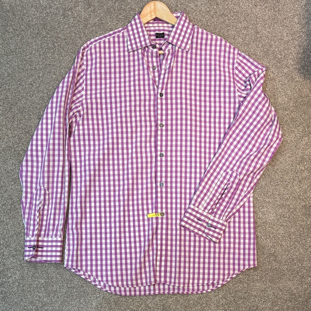 Paul Smith Purple and White Checkered Men's Shirt